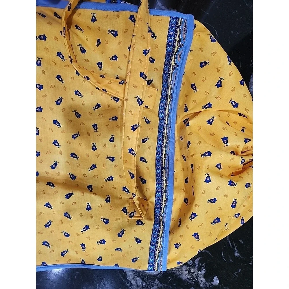 Marat Large French Provencal PVC Lined‎ Bag Yellow Floral Marat 100% Cotton